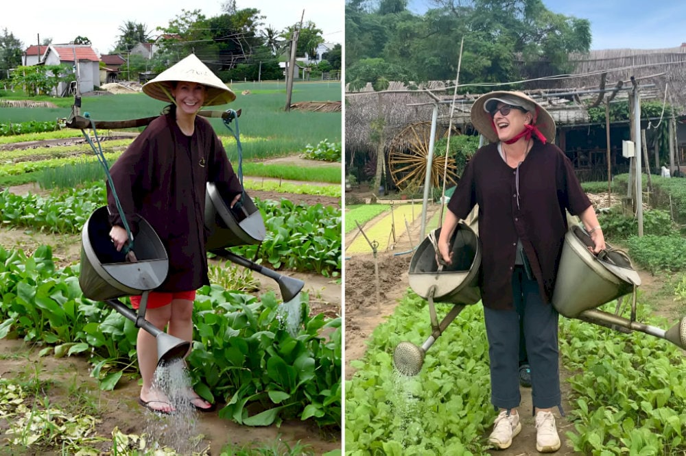 Visitors can grow vegetables themselves, a very memorable experience 